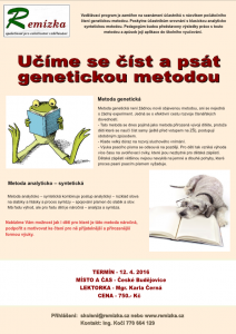 GENETICKA METODA CTENI - 12.4. 2016